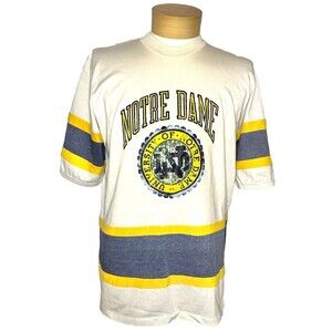 Vintage 80s Notre Dame Fighting Irish Rugby Style Shirt Nutmeg Mills
